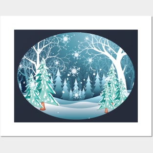 Winter Forest Landscape Posters and Art